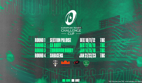 European Rugby Challenge Cup fixtures confirmed